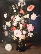 Ambrosius Bosschaert Flowers in a glass vase oil painting reproduction
